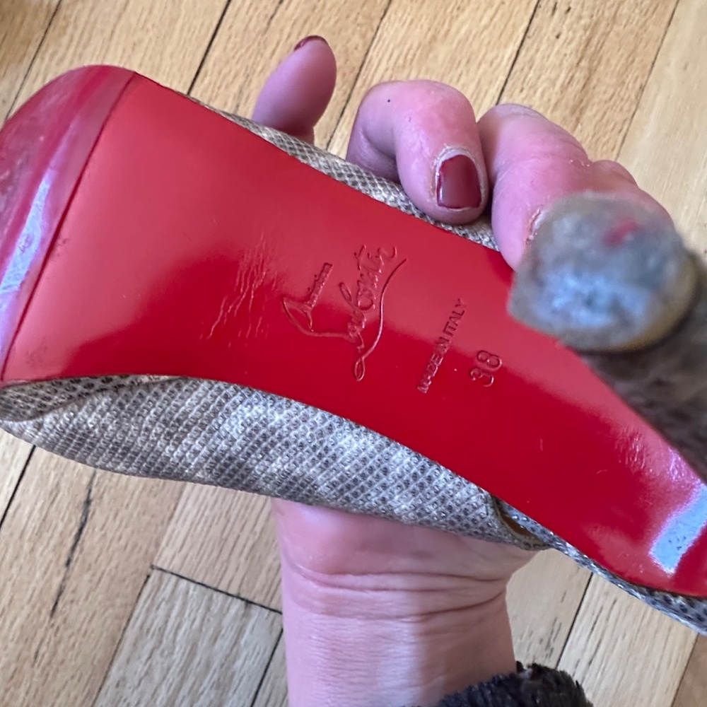 Christian Louboutin Python Embossed Slingback Hee… - image 6